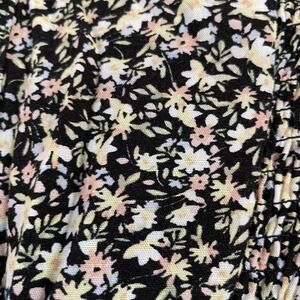 Babydoll Tiered Smocked Floral Dress M Black White Long Sleeve So Goods For Life